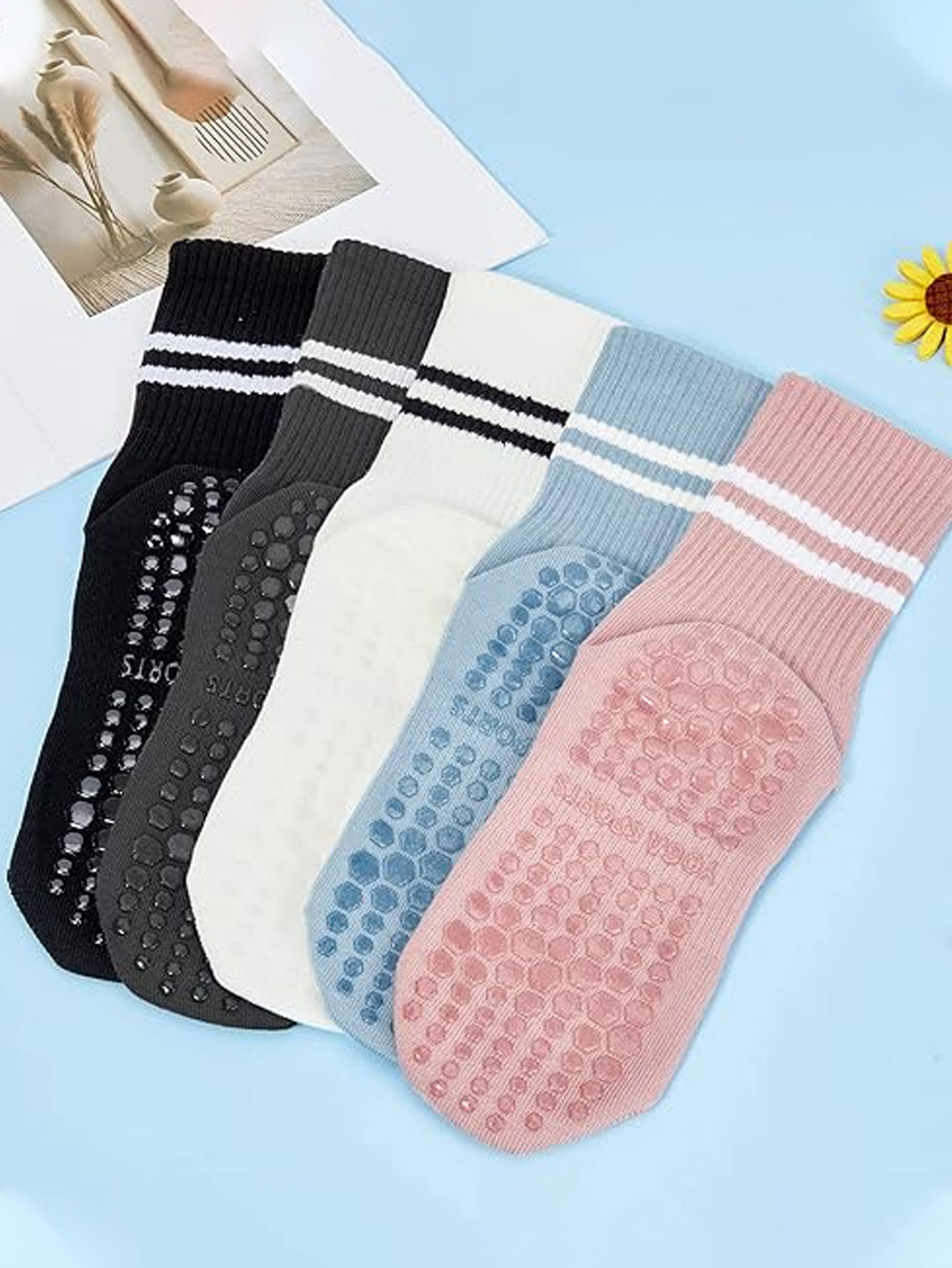 3켤레의 요가 양말, 미끄럼 방지 전문 여성용 필라테스 - Medias Para Pilates Y Yoga 리뷰 및 가격