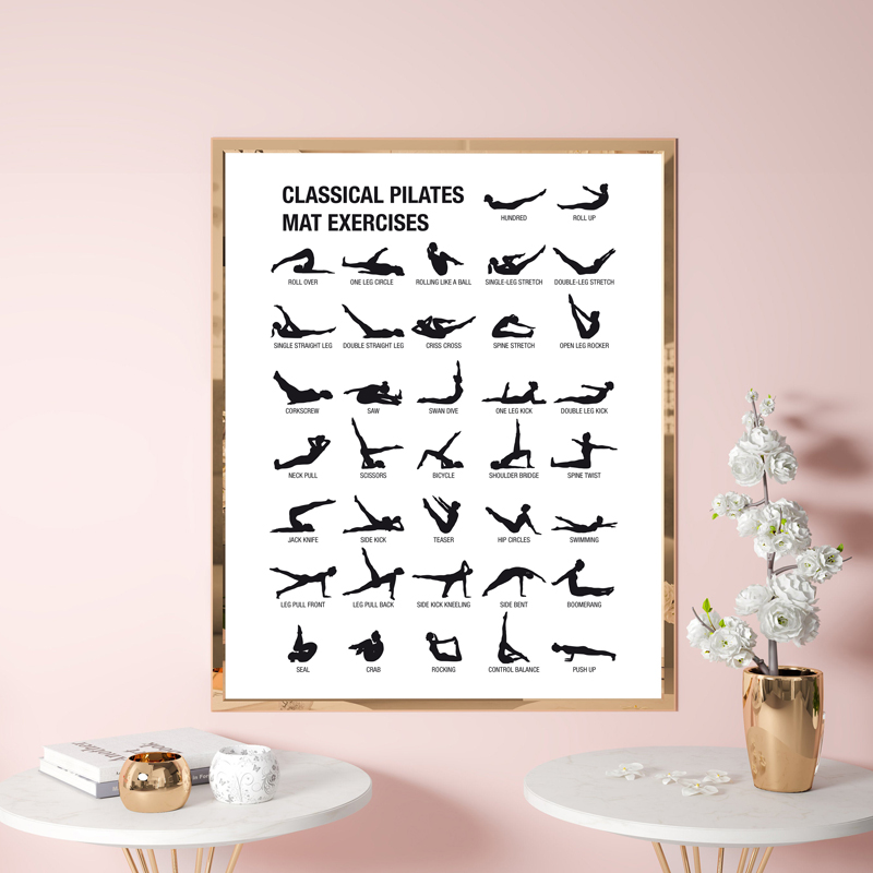 프레임리스 필라테스 운동 차트 포스터 캔버스 프린트,  - Pilate Yoga Workout 리뷰 및 가격